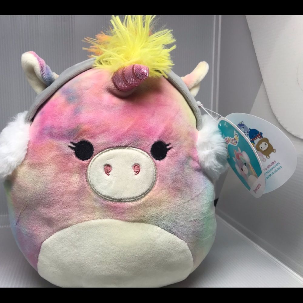 NWT Esmerelda the Rainbow Unicorn 8in Plush Series 36 Squishmallow w/ Earmuffs - Picture 2 of 5